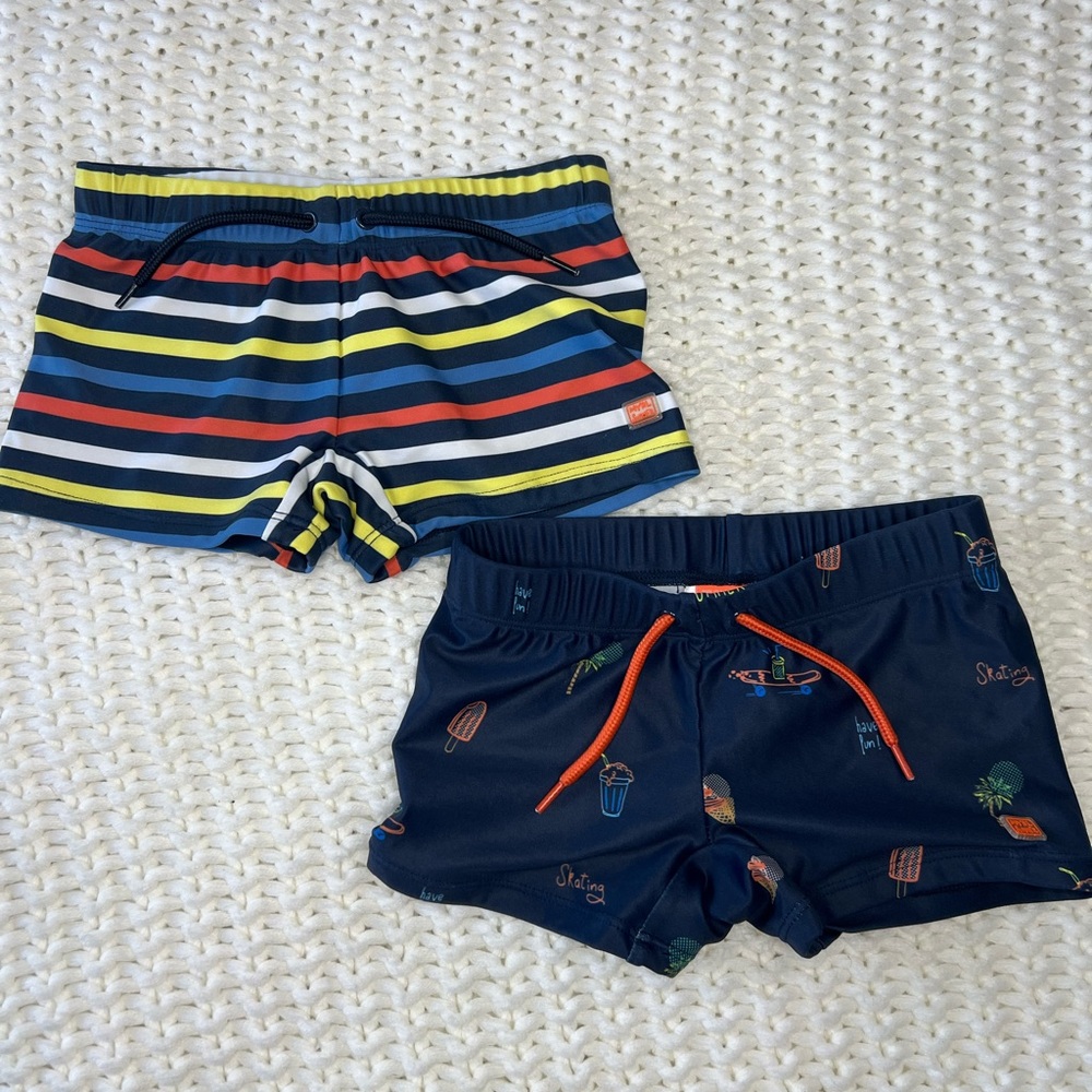Mayoral Navy and Patterned Swim Shorts Set